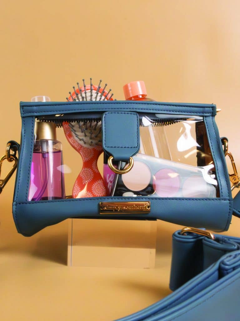 AZUR Faux Leather Clear Stadium Clutch