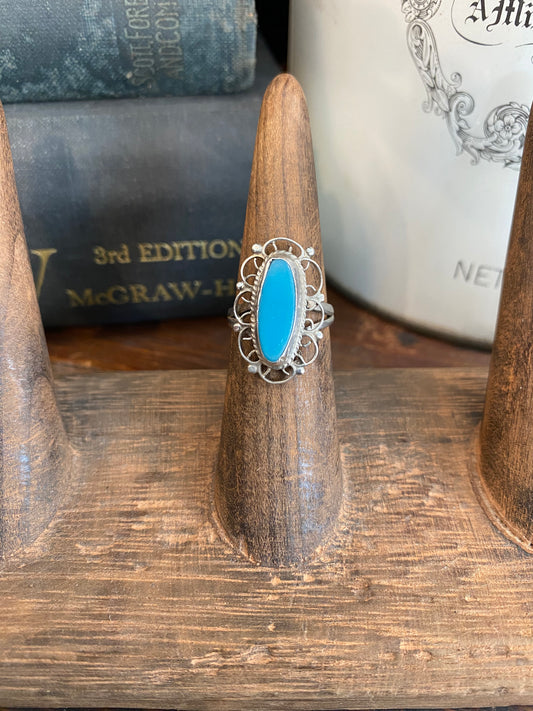 Vintage Sterling Blue Turquoise Ring