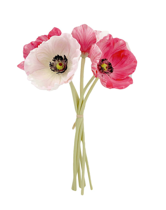 11" Real Touch Poppy-6 stems per bundle: Blush and Beauty Pink - The Mustard Seed Collection, The Seed