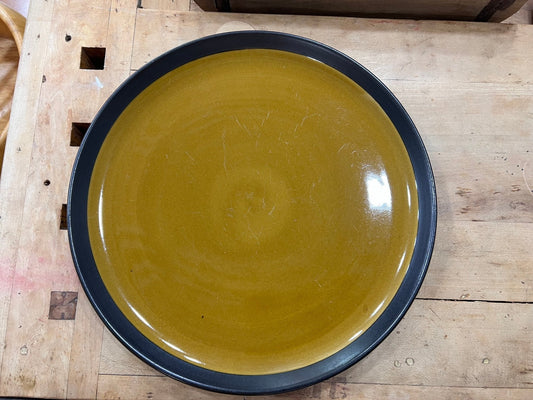 12" Ceramic Mustard & Black Platter