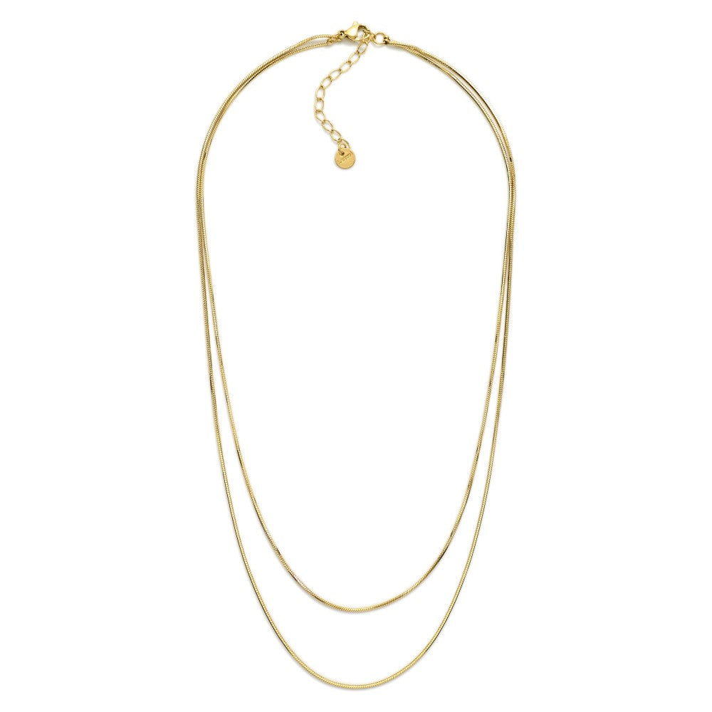 Layered Chain Link Necklace Gold