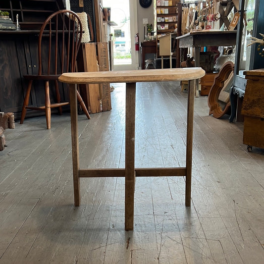 Bleached Wood Small Half Demi Lune Table