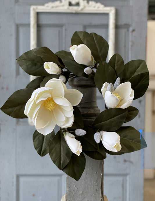 18" Magnolia Wreath - The Mustard Seed Collection, The Seed