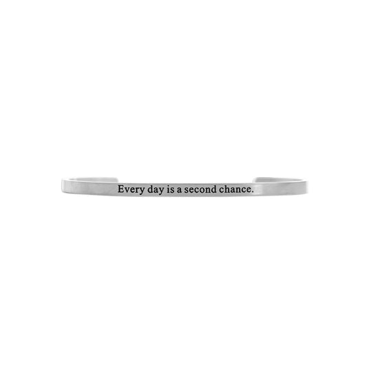 18K Gold PVD Stainless Steel Every day is Engraved Bracelet: Stainless WJW