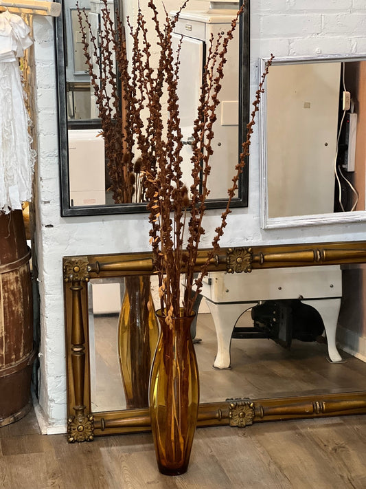 20" Amber Vase with Dried Floral Stalks - The Mustard Seed Collection, The Seed