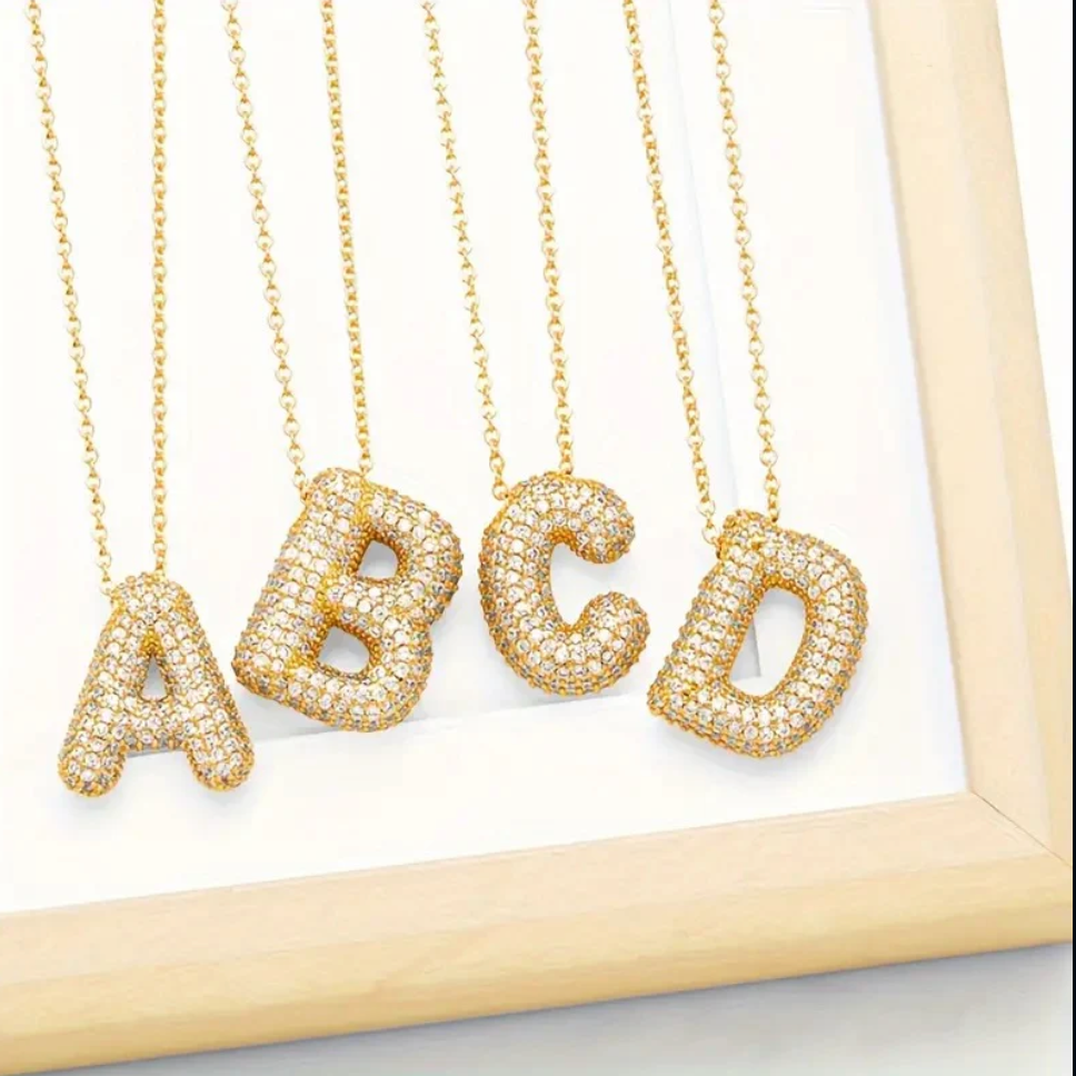 ✨Trendy Bubble Initial Necklaces✨: X