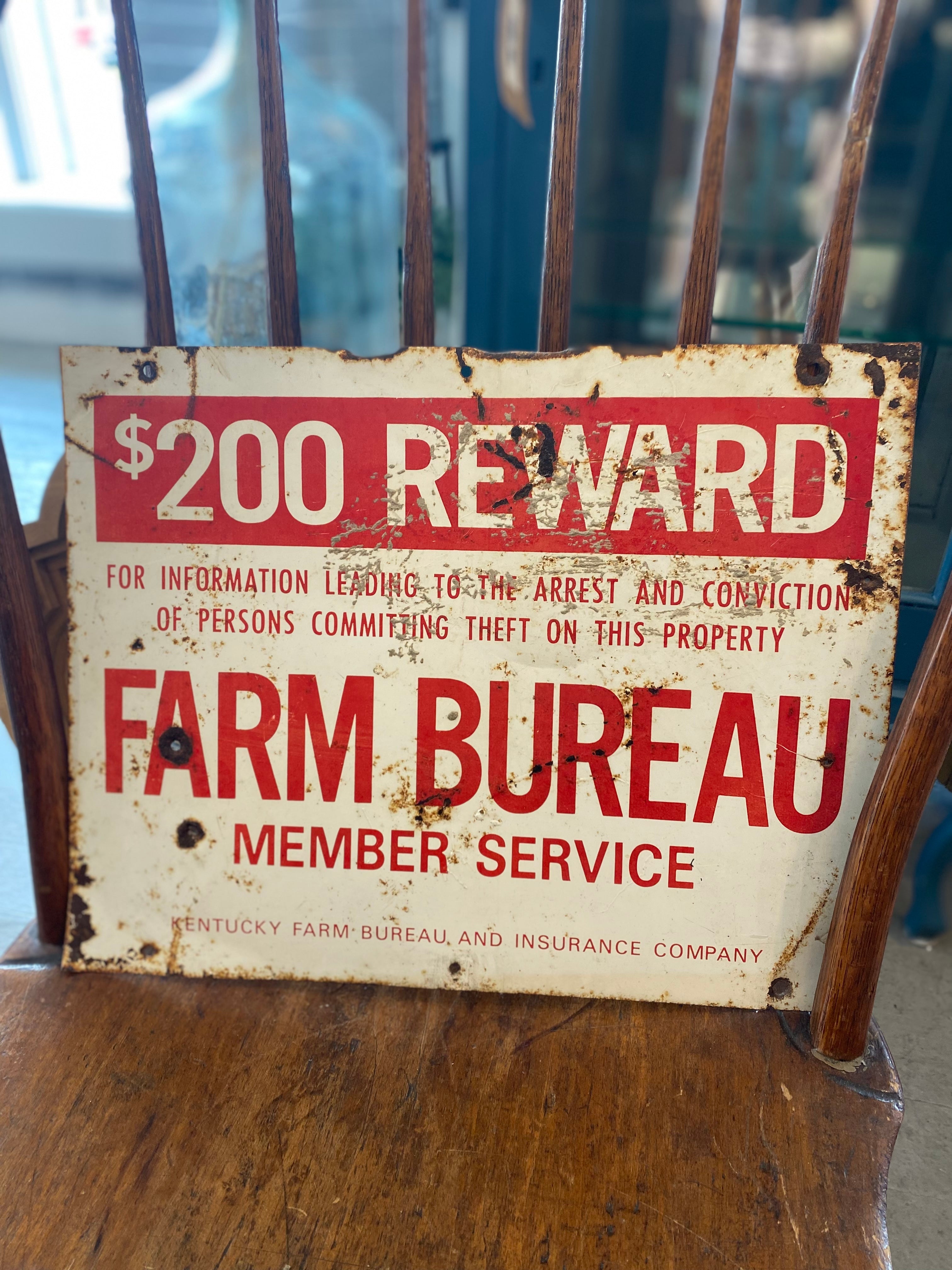 No Trespassing Metal Sign Vintage $200 Reward Farm Bureau The Mustard Seed Collection, The Seed