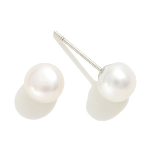 Cream Simple Pearl Stud Earring Default Title