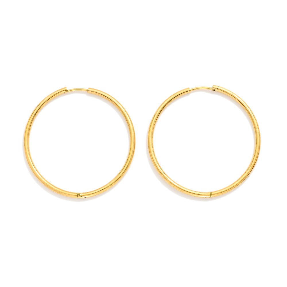 Metal Tone Huggie Hoop Earrings