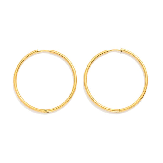 Metal Tone Huggie Hoop Earrings