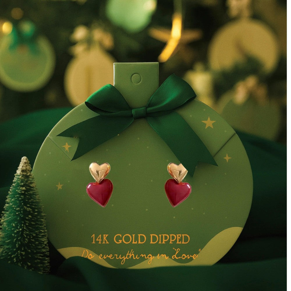 Do Everything In Love Linked Hearts Post Drop Earrings