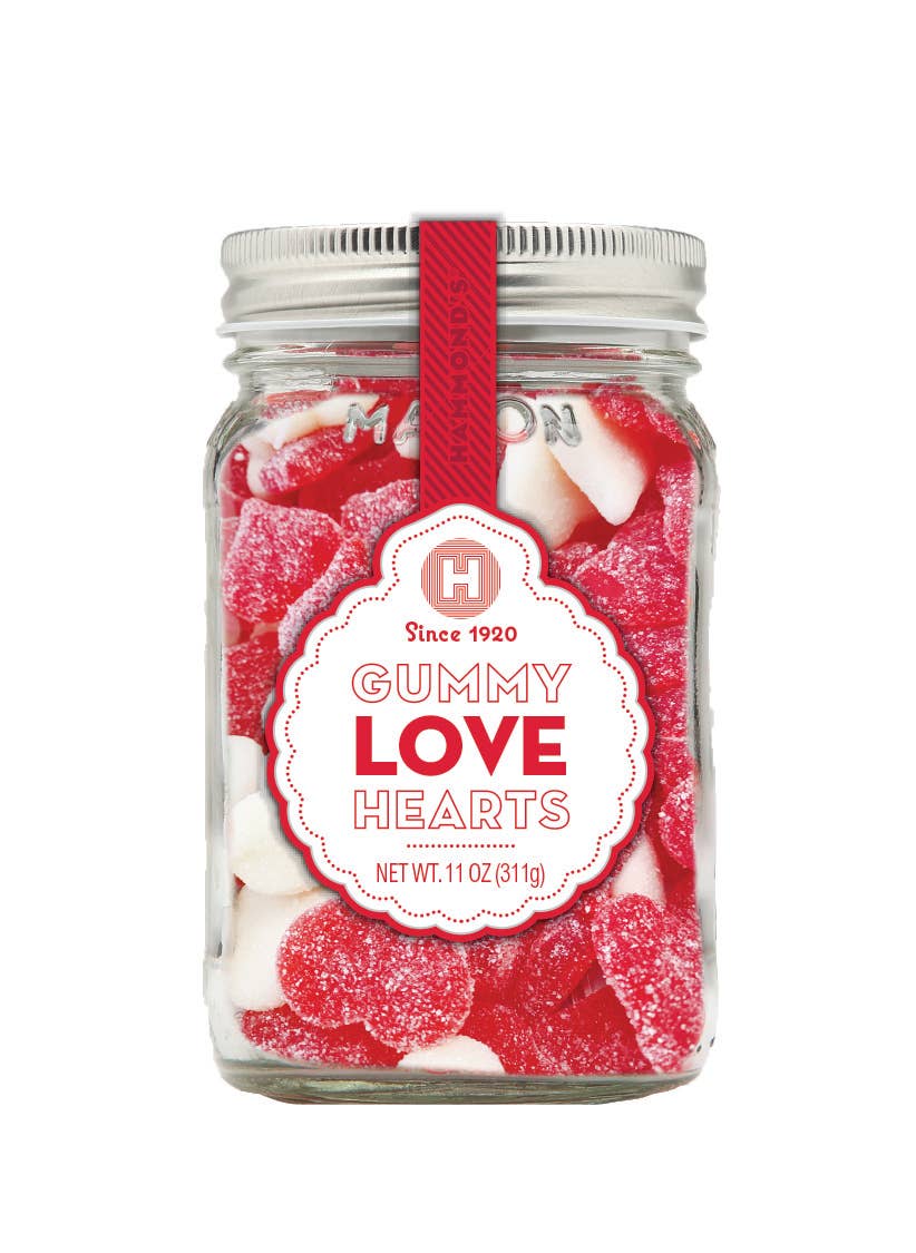 Mason Jar Candies Love Heart Gummies 11oz