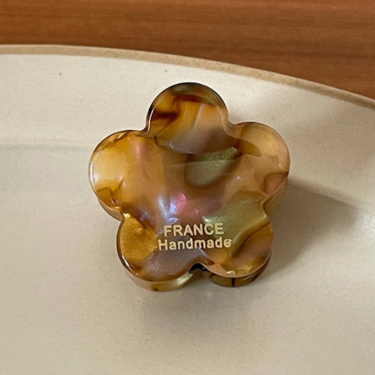 VINTAGE INK FLOWER SMALL HAIR CLAW HAIR CLIPS_CWAHA0863: CREAM / (OS) 1