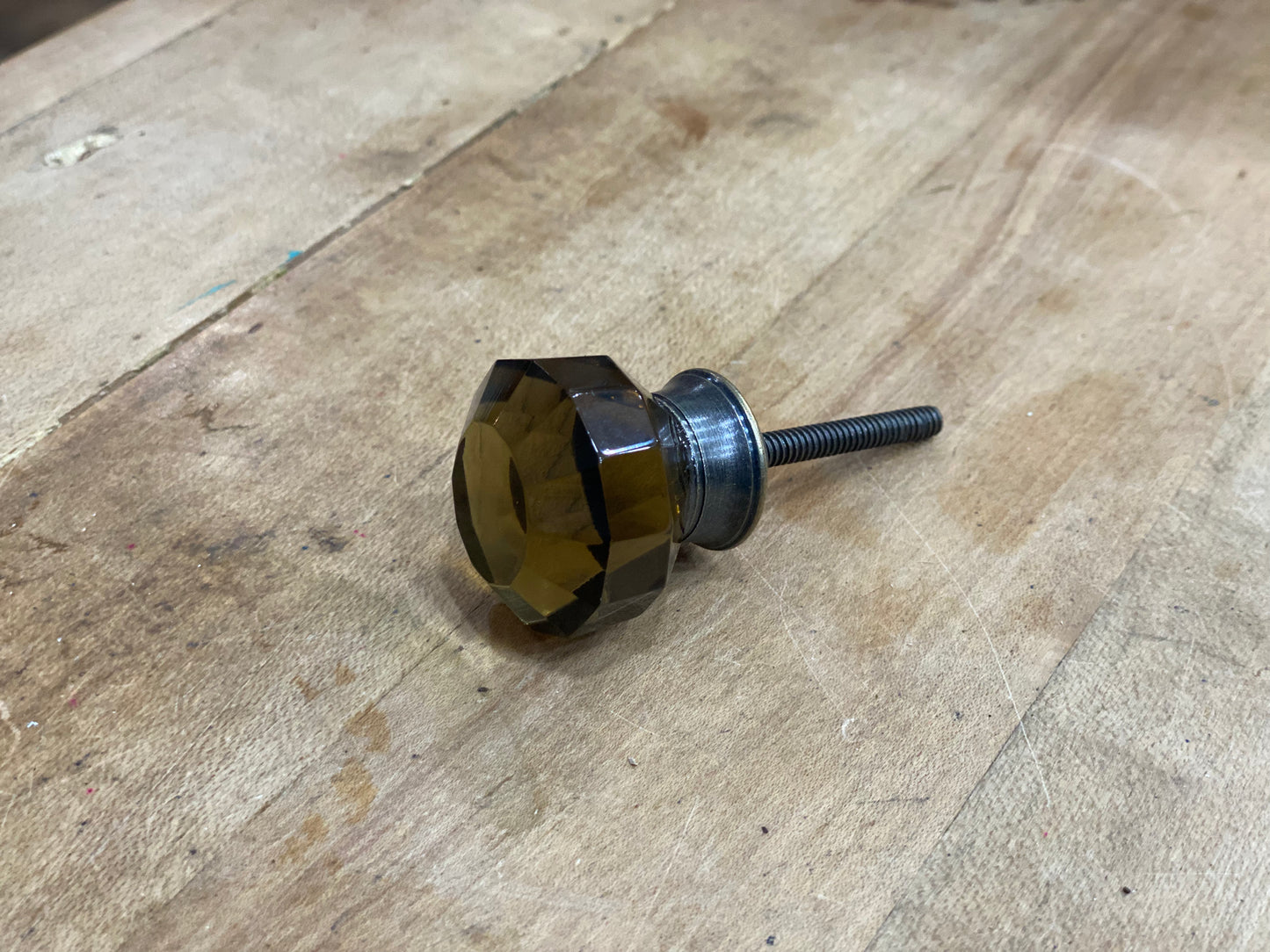 Caramel Brown Glass "Mud Puddle" - SINGLE KNOB