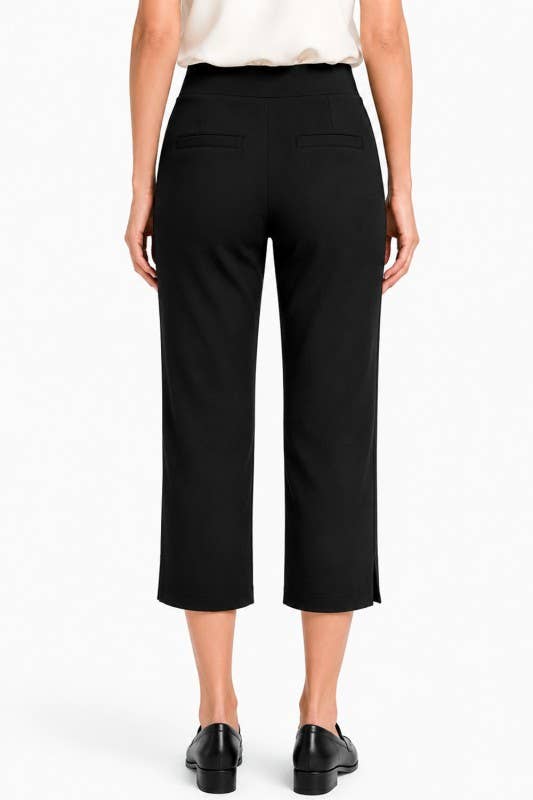 Stretch Scuba Capri Pants – Sleek Comfort Fit: Black MIO WHOLESALE