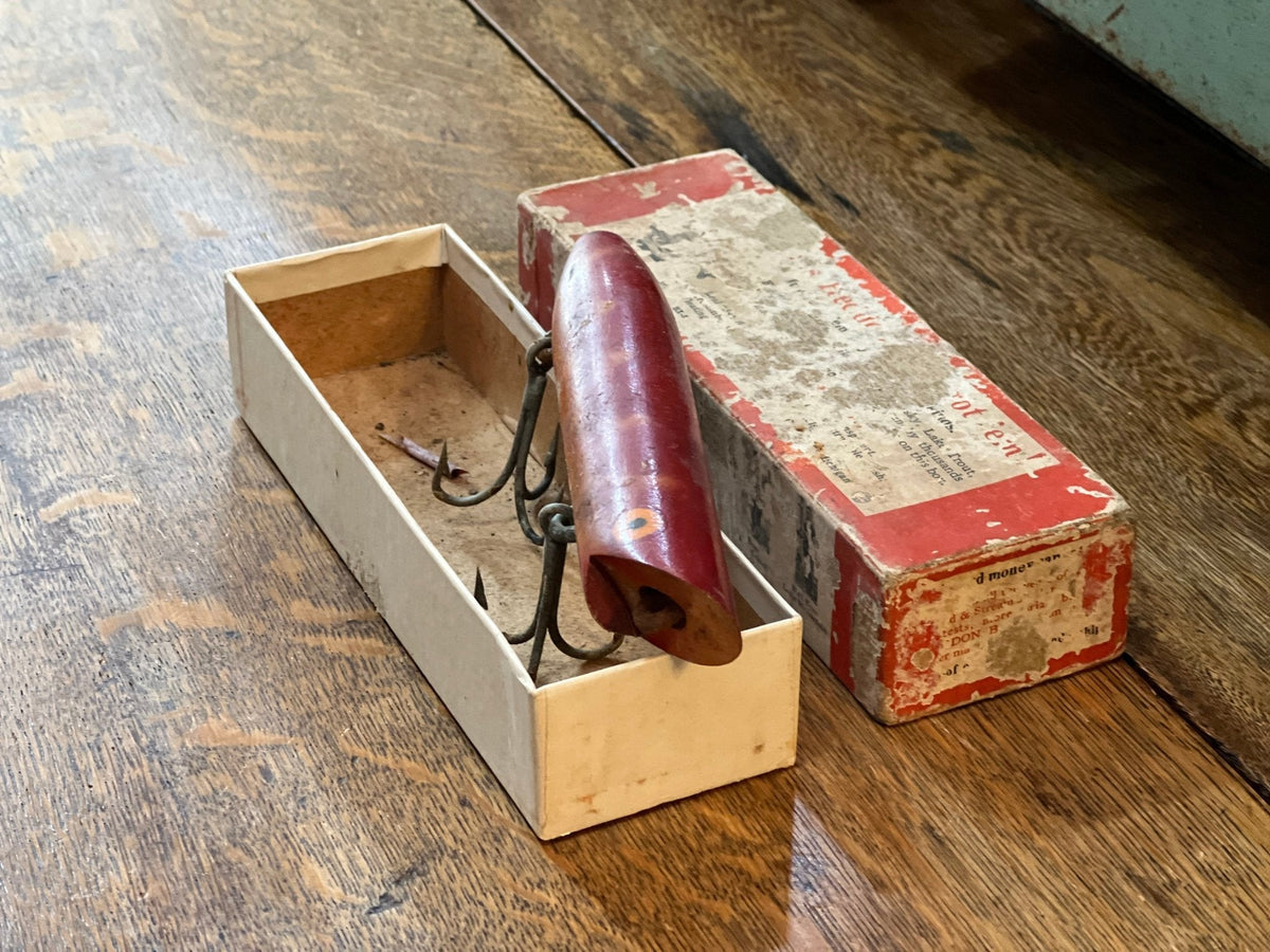 6" Red Orange Vintage Lure with Original Box - The Mustard Seed Collection, The Seed