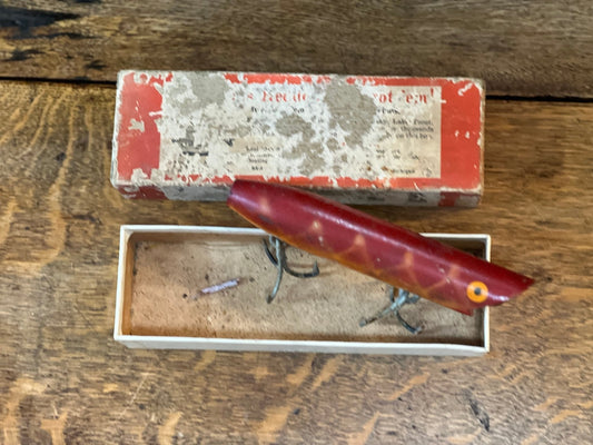 6" Red Orange Vintage Lure with Original Box - The Mustard Seed Collection, The Seed