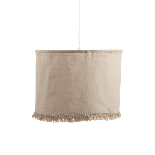 Stonewashed Fringe Lamp Shade: Natural / 12"x18"