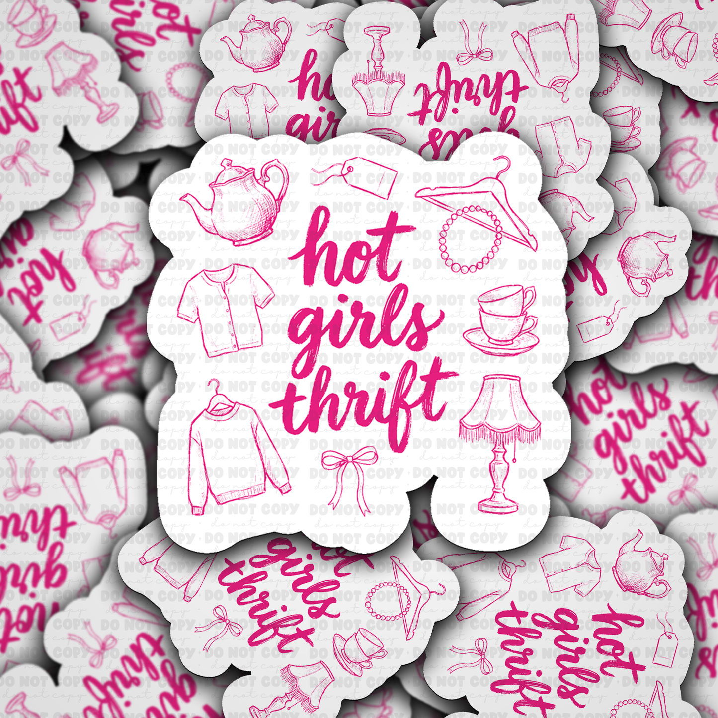 Hot girls thrift sticker: Default Title