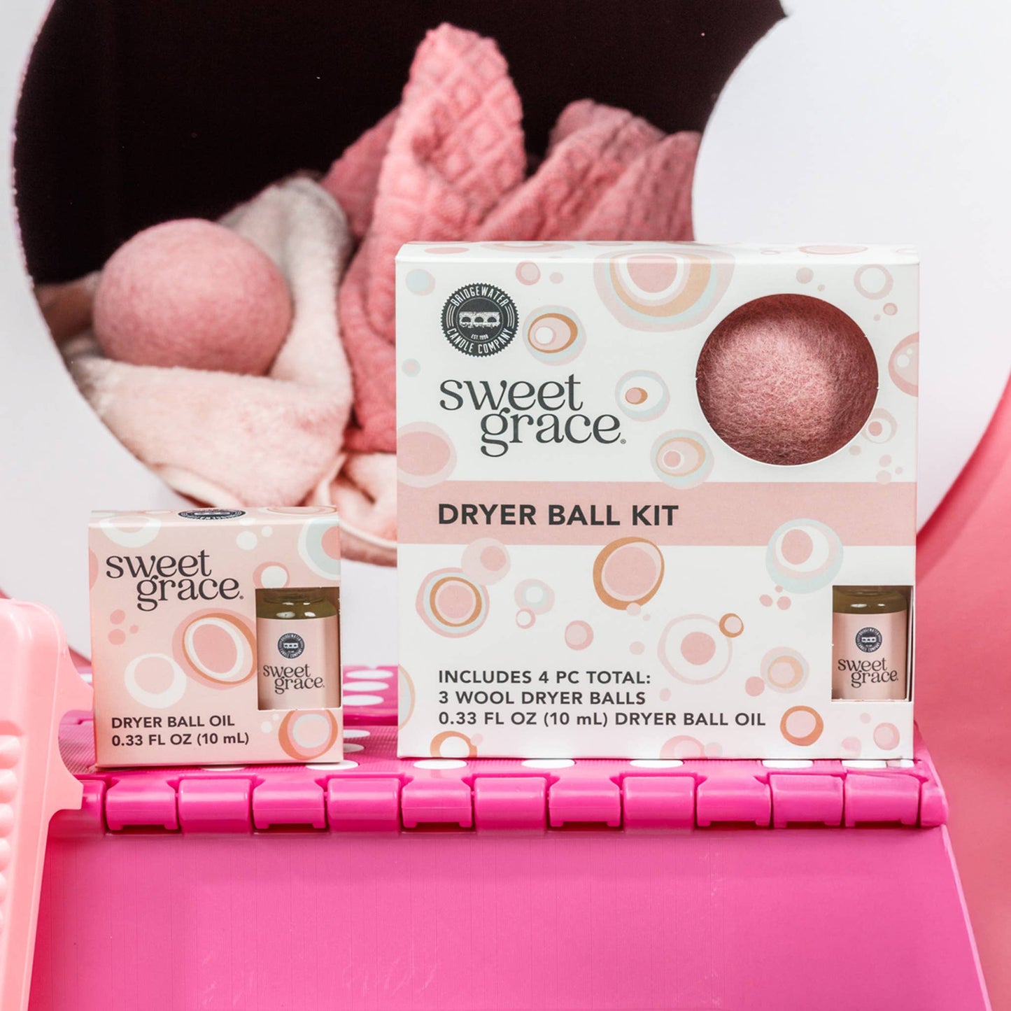 Sweet Grace Wool Dryer Ball Kit | Luxury Laundry, 3pk Bridgewater Candle Company
