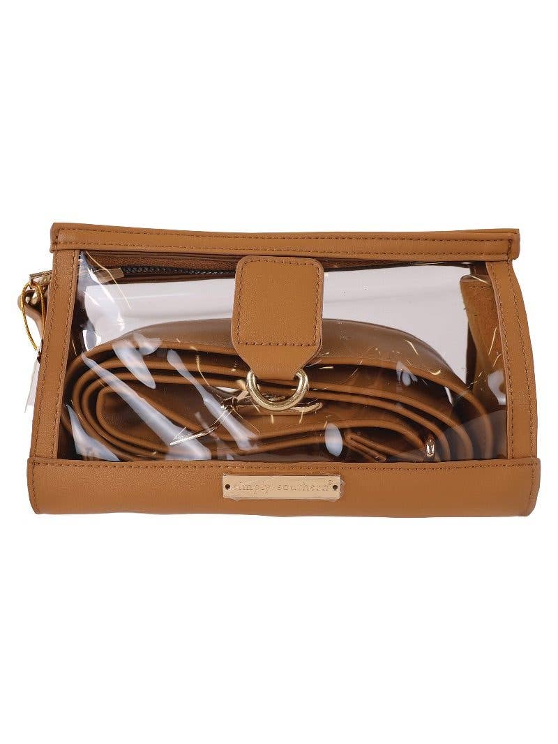 CHAI Faux Leather Clear Clutch