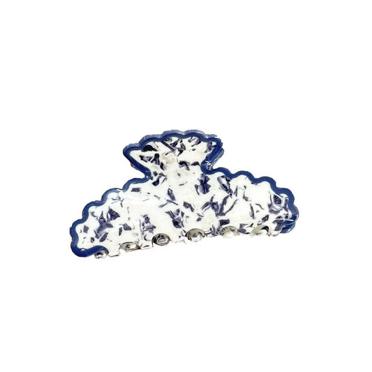 Scalloped Floral Print Claw Hair Clip Default Title