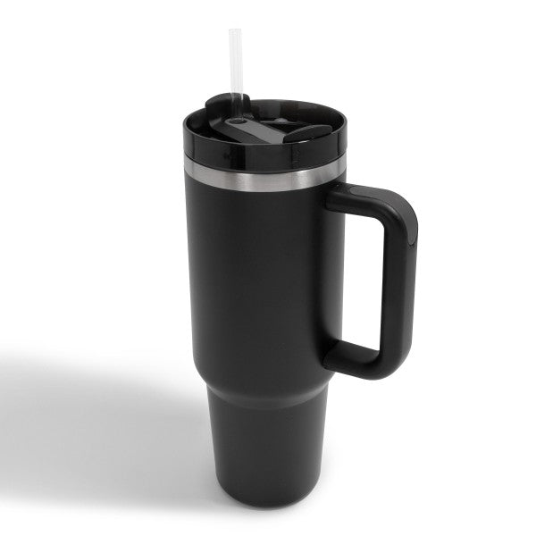 40oz Double Wall Stainless Steel Vacuum Tumbler With Handle Black