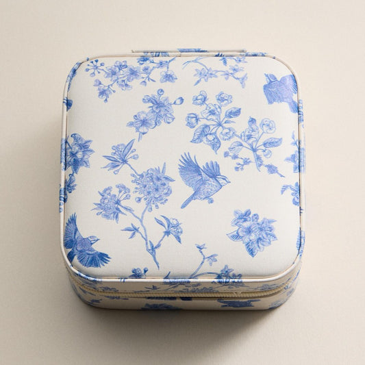 Chinoiserie Print Vegan Leather Travel Jewelry Box Default Title