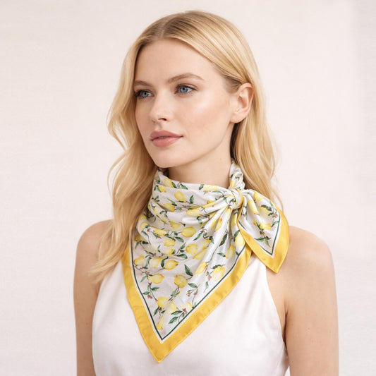 Do Everything In Love Lemon Print Bandana Scarf Yellow