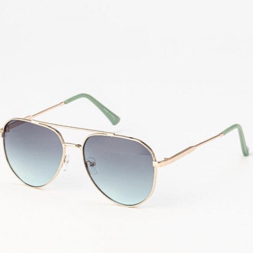 Double Bridge Aviator Sunglasses Blue Turqouise