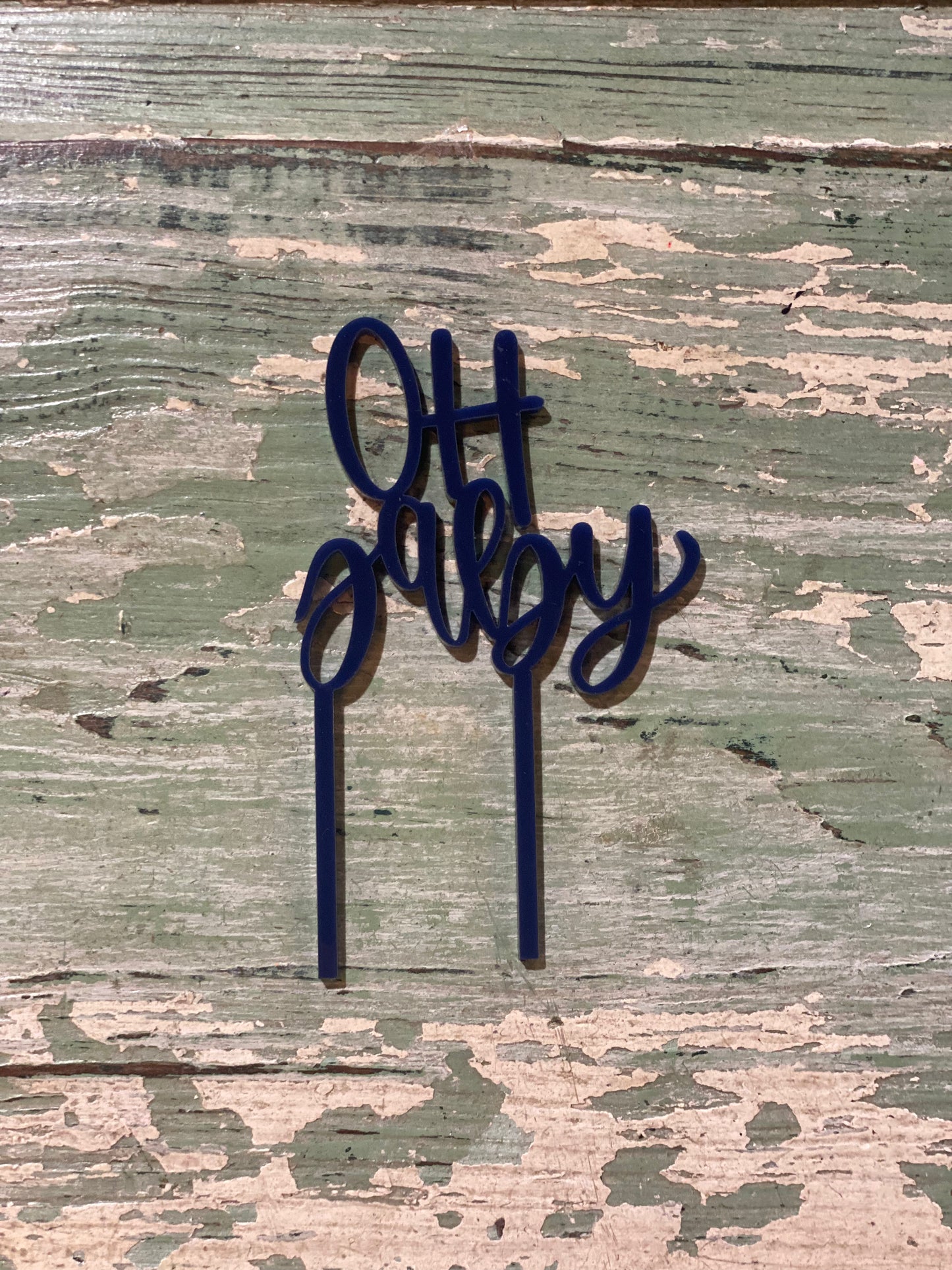 Cake Topper Dark Blue “oh baby”