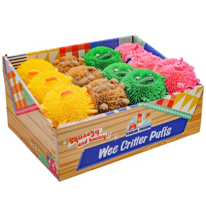 Farm Fresh Wee Critter Puffs, Fuzzy, Squishy 2.5" Ball