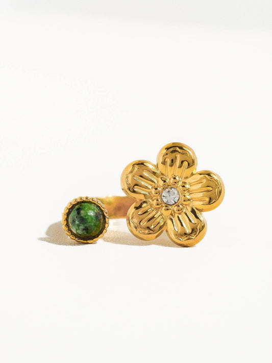 Marigold Non-Tarnish Boho Ring: Green