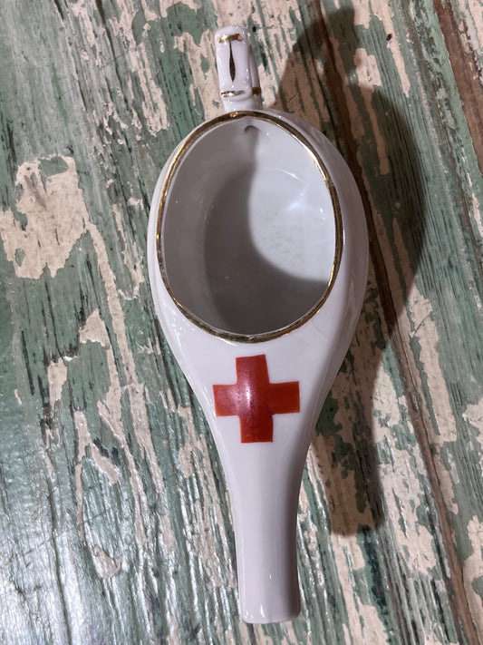 Antique Baby Invalid Feeder Cup Red Cross Porcelain Made In Germany