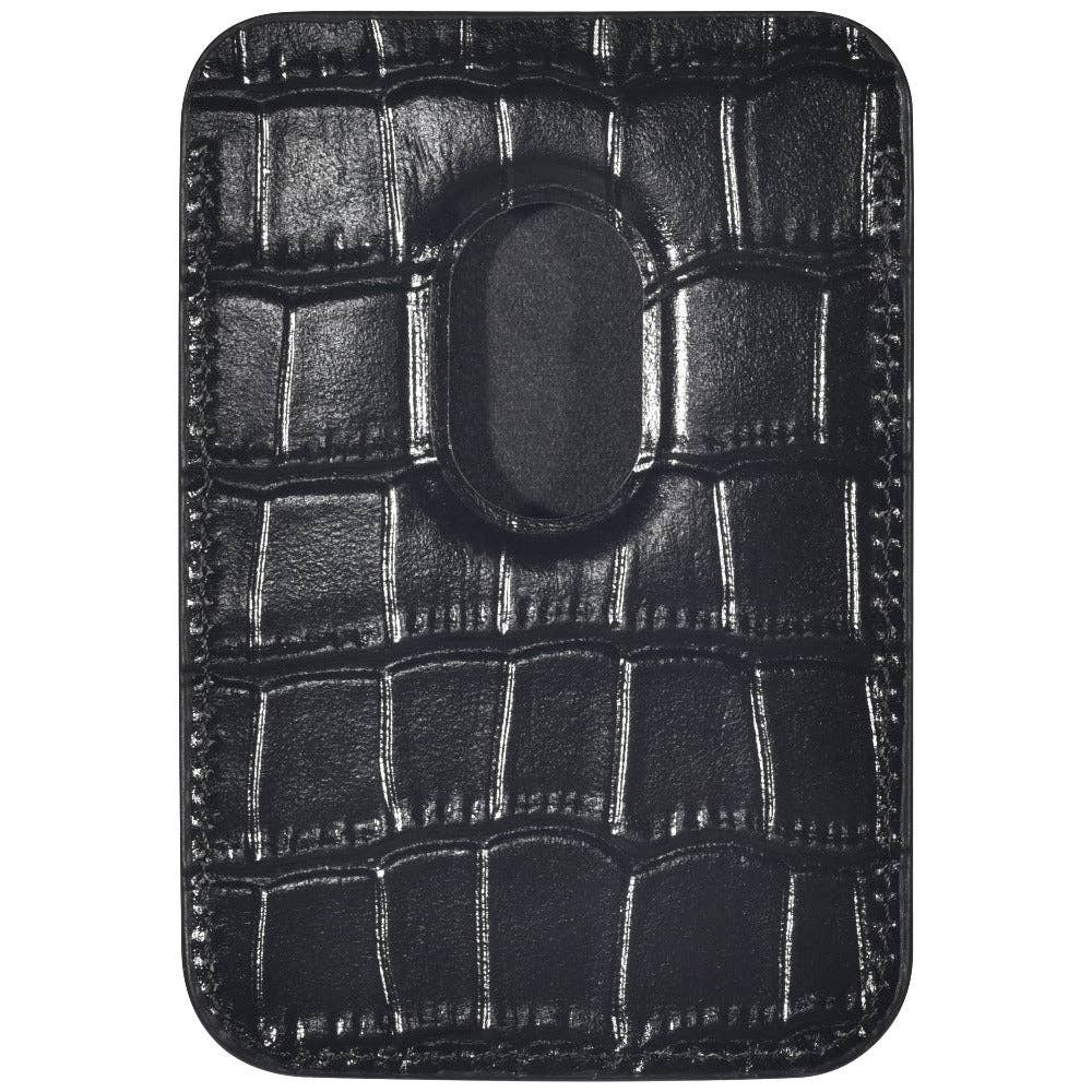 Croc Leather Magnetic Phone Wallet: Cherry Lacquer Posh Tech