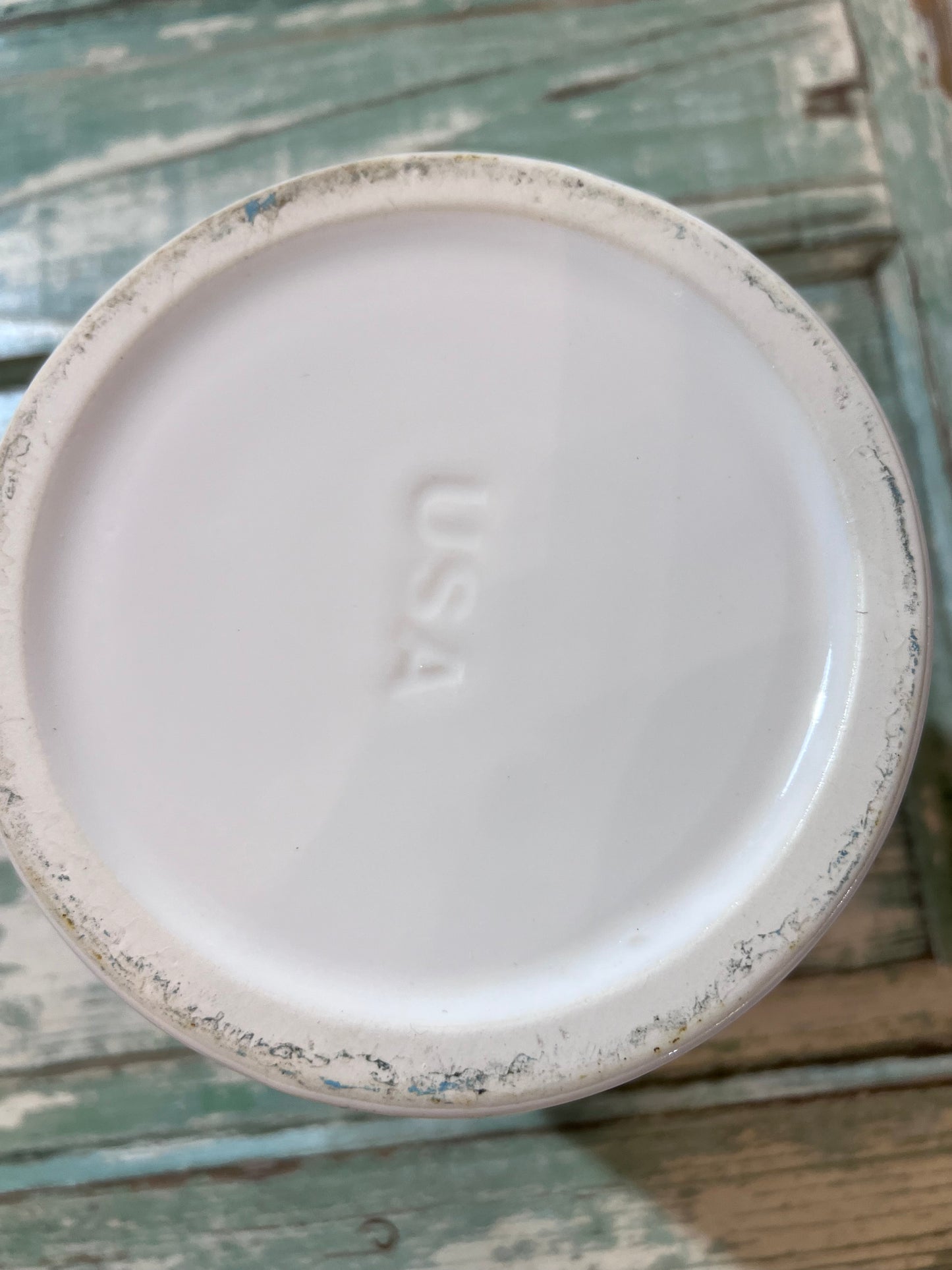 Vintage USA Marked Pottery Utensil Holder