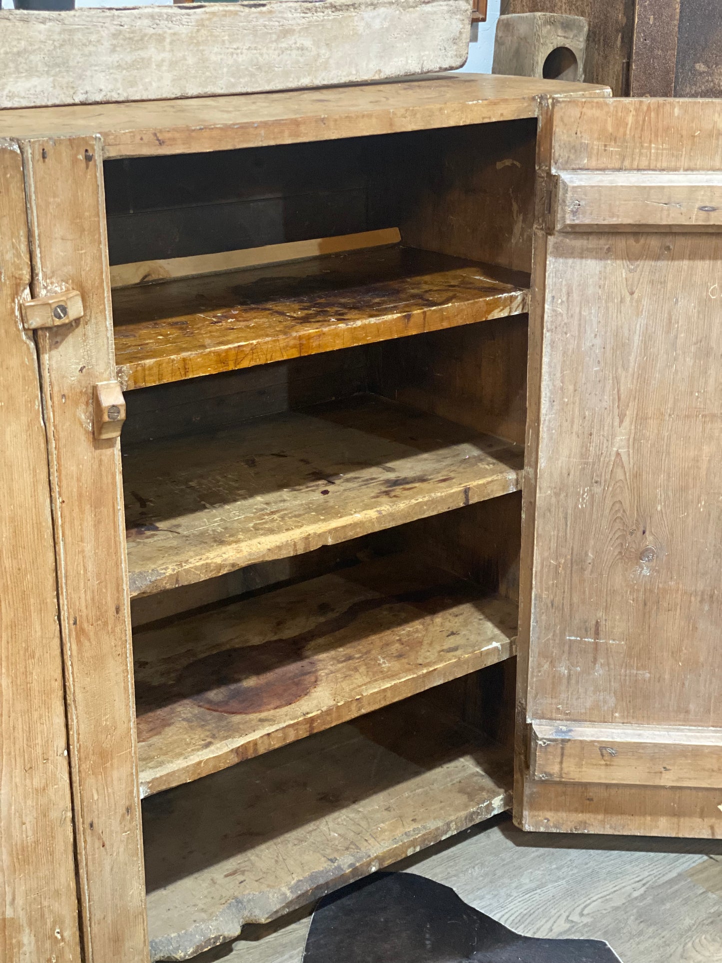 Antique Pine Jelly Cupboard