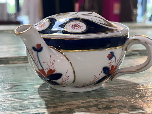 Antique Baby Invalid Feeder Cup Floral Porcelain