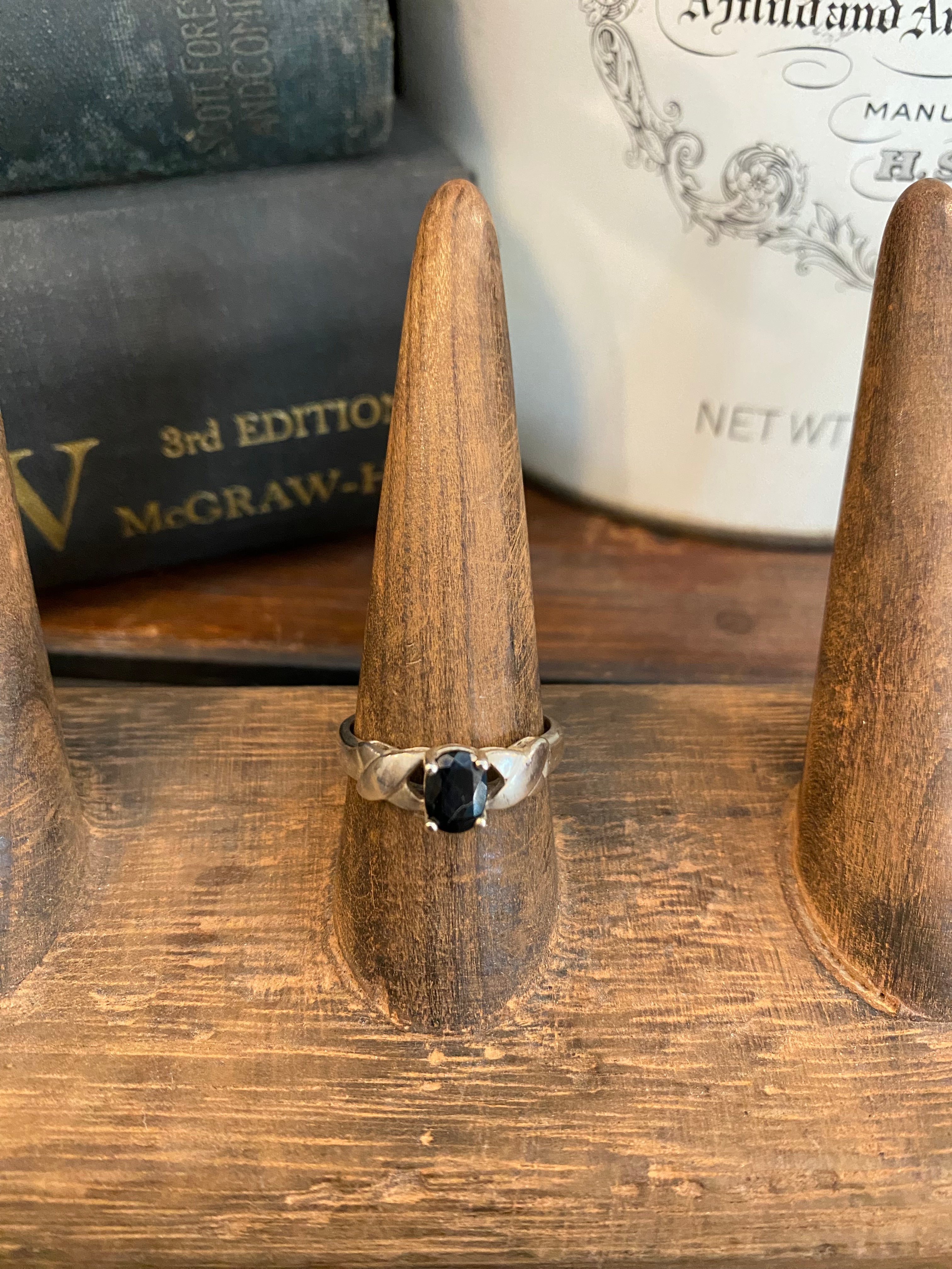 Vintage Sterling Black Onyx Ring The Mustard Seed Collection, The Seed
