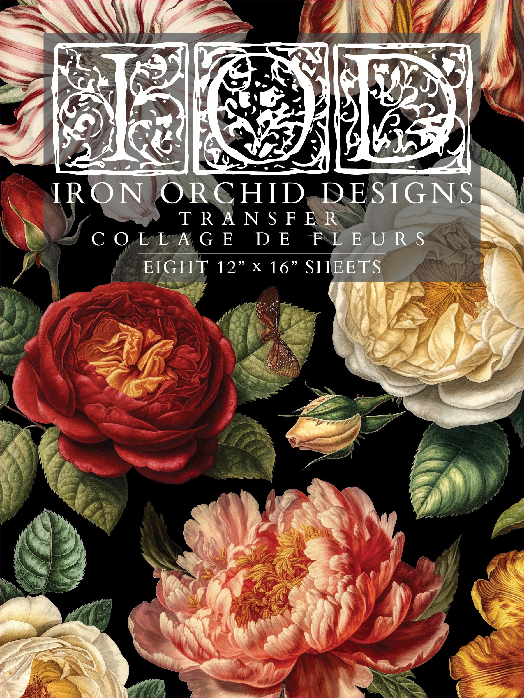 Joie des Roses IOD Transfer 12x16 Pad Iron Orchid Designs, LLC.
