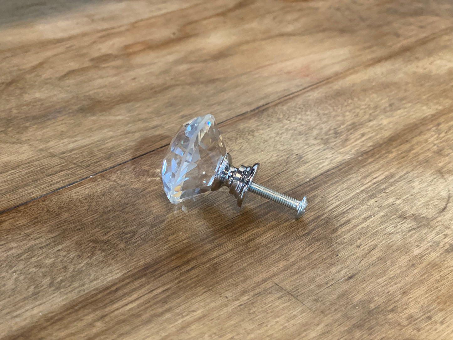 Clear Cut Glass Knob