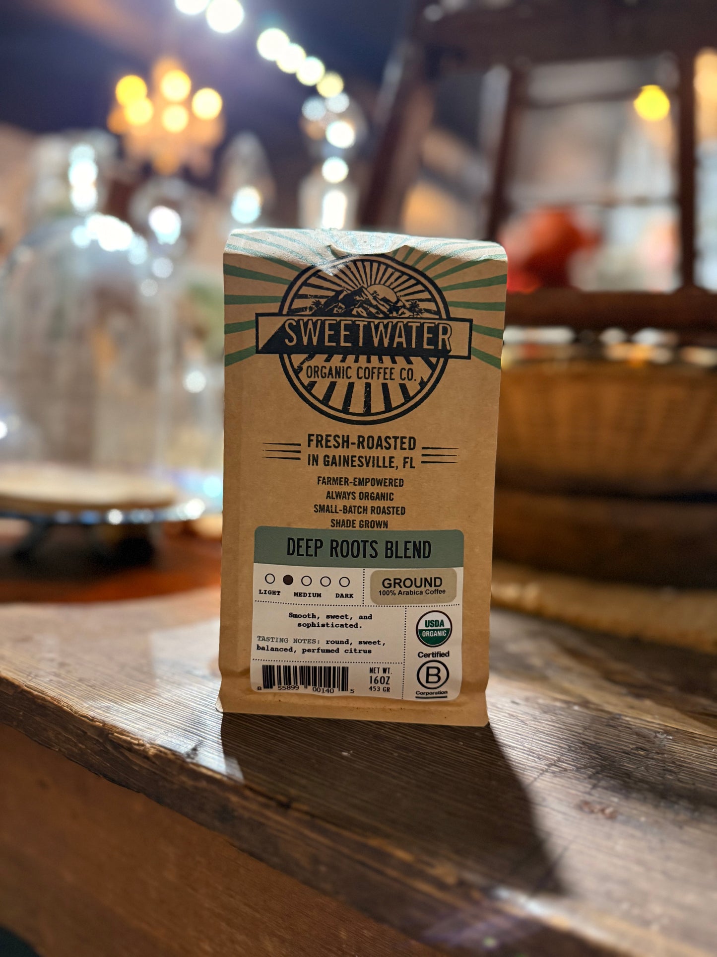 Deep Roots Full City Roast FTO Coffee - 1 lb. Ground Drip