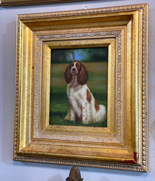 Springer Spaniel Painting on Glass 17"x19"