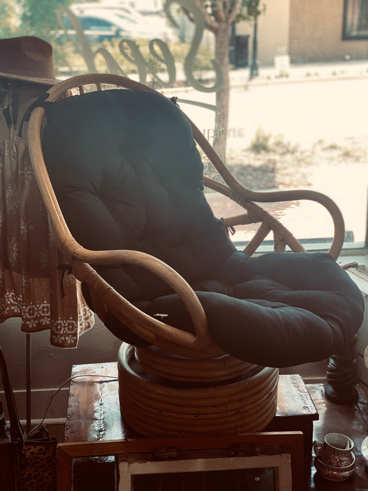Vintage Rattan Swivel Chair