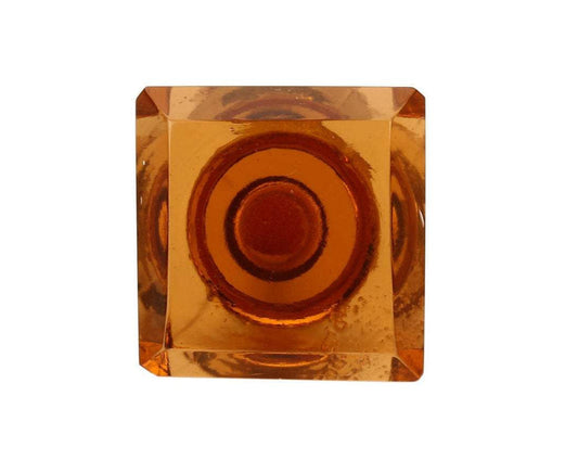 Square Amber Glass Knob