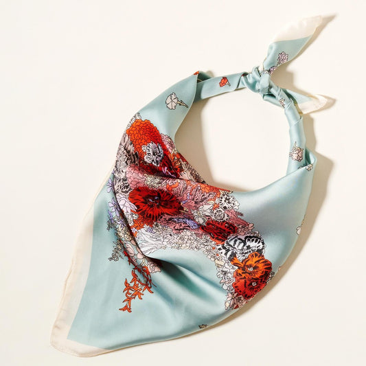 Floral Horse Print Scarf Bandana Jade Jade