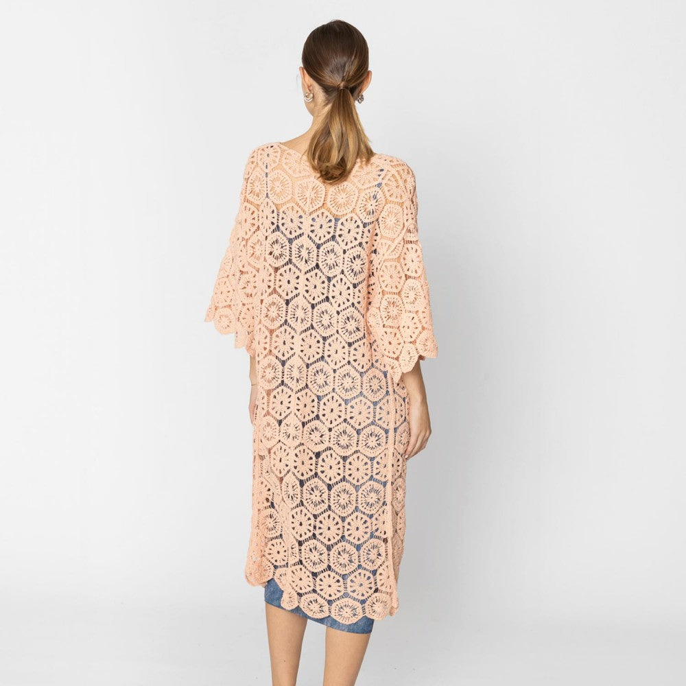 Do Everything In Love Hexagon Crochet Kimono