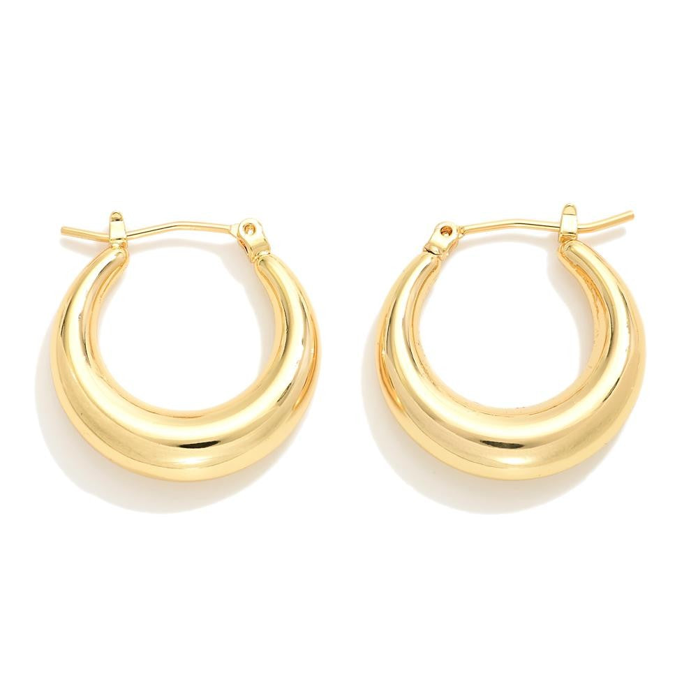 Do Everything In Love Tapered Hoop Earrings Gold