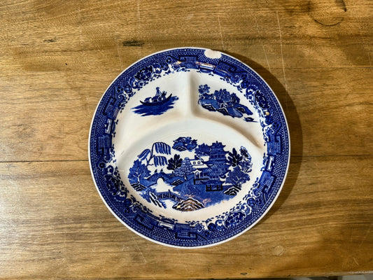 Blue Willow Pattern Divided Grill Plate