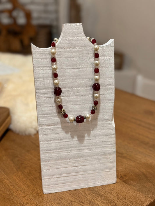 Ruby and pearl Choker